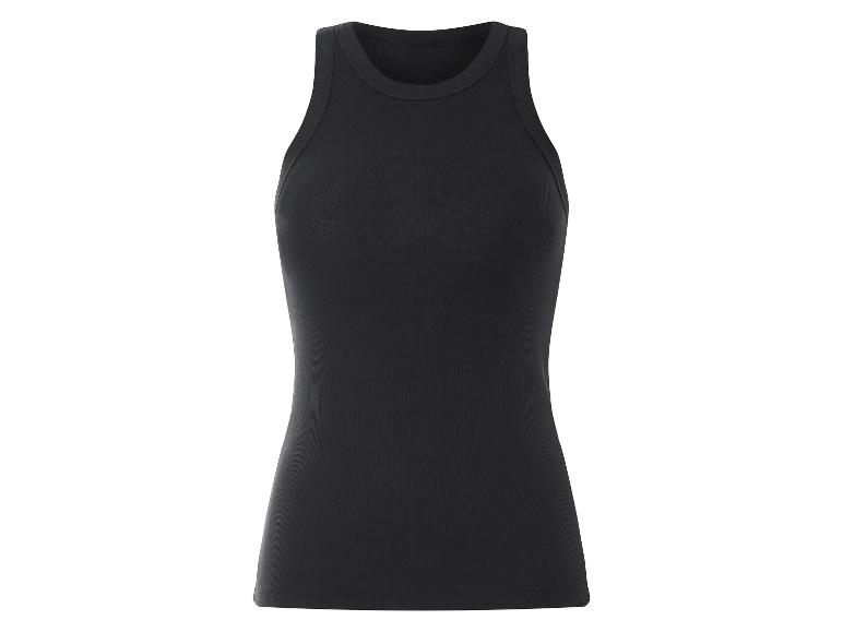 Een zwart, strak tanktopje.