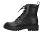 Zwarte veterschoenen met dikke zool en metalen veterogen.