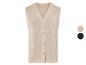 Beige en zwarte gebreide vesten, knoopsluiting.