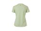 Lichtgroen T-shirt met korte mouwen, ronde hals en een klein logo op de achterkant.
