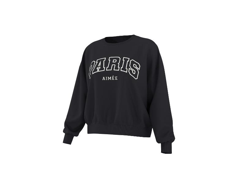 Zwart sweatshirt met witte tekst 'PARIS AIMÉE'.