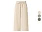Beige wijde broek met trekkoord, met kleuropties ernaast.