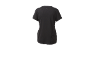 Zwart dames sport-T-shirt met korte mouwen en zijzak met rits.