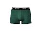 Groene boxershorts met een zwarte elastische tailleband met witte tekst 'PARKSIDE'.