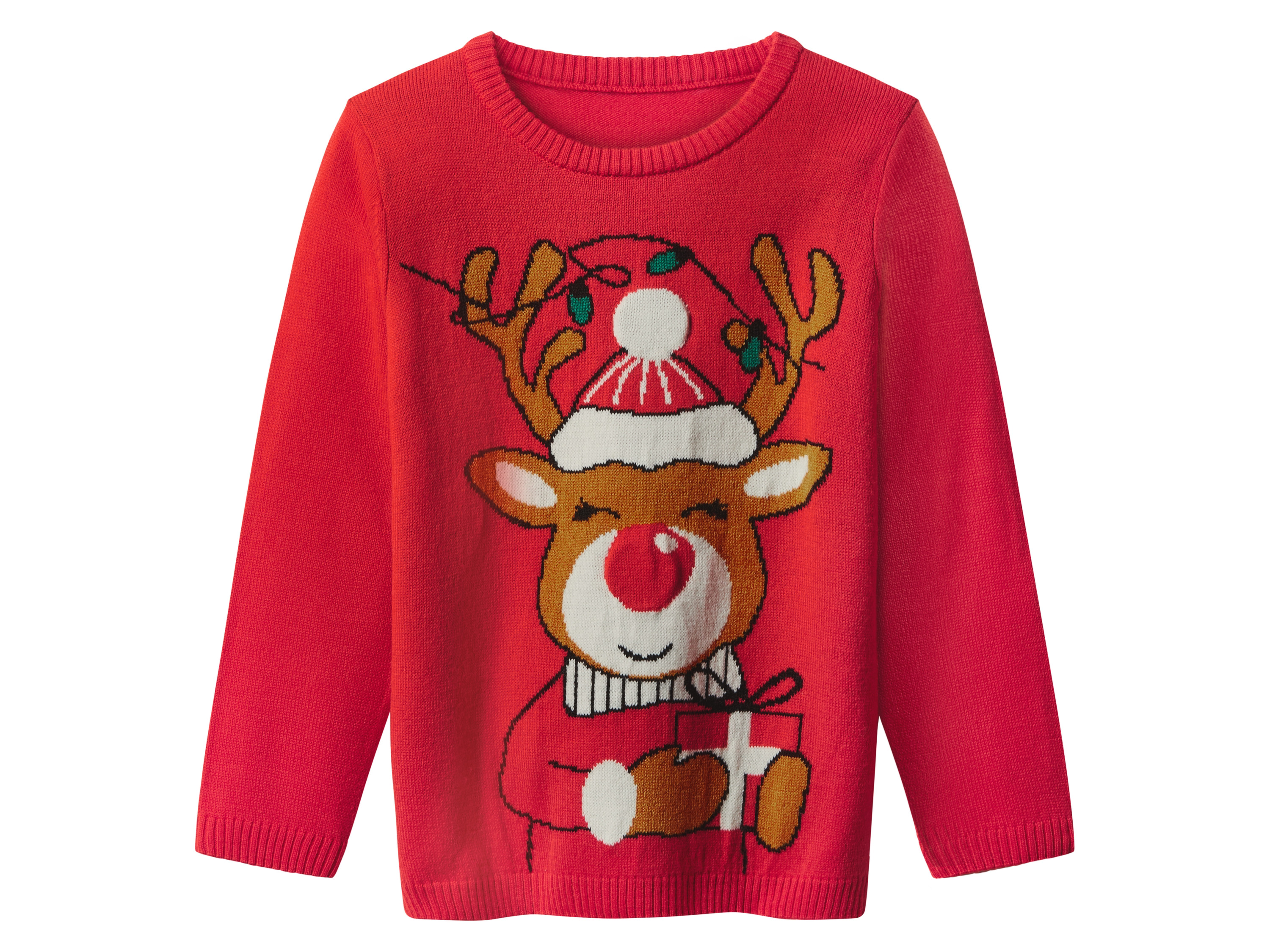 lupilu Kinder kersttrui met lampjes (Rood, 122/128) afbeelding