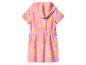 Roze kinderbadjas met capuchon en bloemenpatroon
