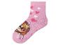 Roze kindersokken met Paw Patrol-personage Skye en hartjes.