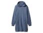 Blauwgrijze hoodie-jurk met capuchon en voorzak