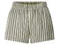 Groen-wit gestreepte pyjamashort met elastische tailleband