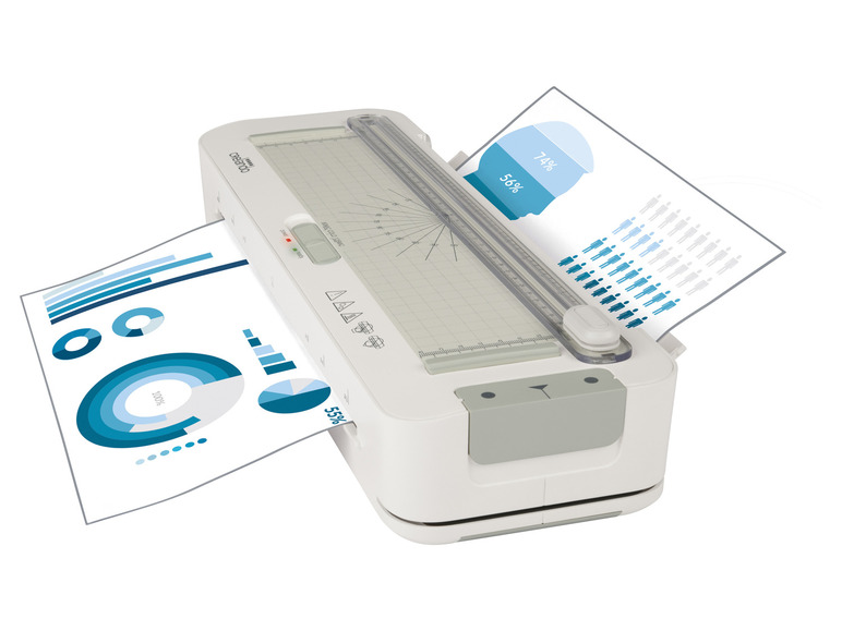 Een Crelando snijmachine met een blad met grafieken.