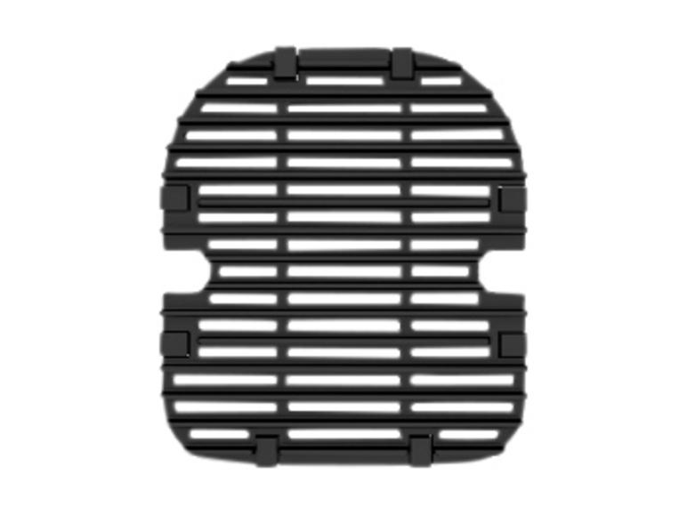 Zwart grillrooster met rechthoekige openingen