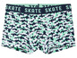 Boxer shorts met een pixelmotief en 'Skate' tekst.