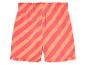 Kinder shorts met roze en oranje strepen.