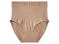 Beige geribbelde corrigerende slip met hoge taille