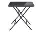 Opvouwbare bistrotafel met donkergrijs blad en metalen onderstel