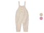 Beige gebreide baby overall.