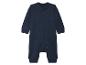 Donkerblauwe baby romper met lange mouwen en drukknopen