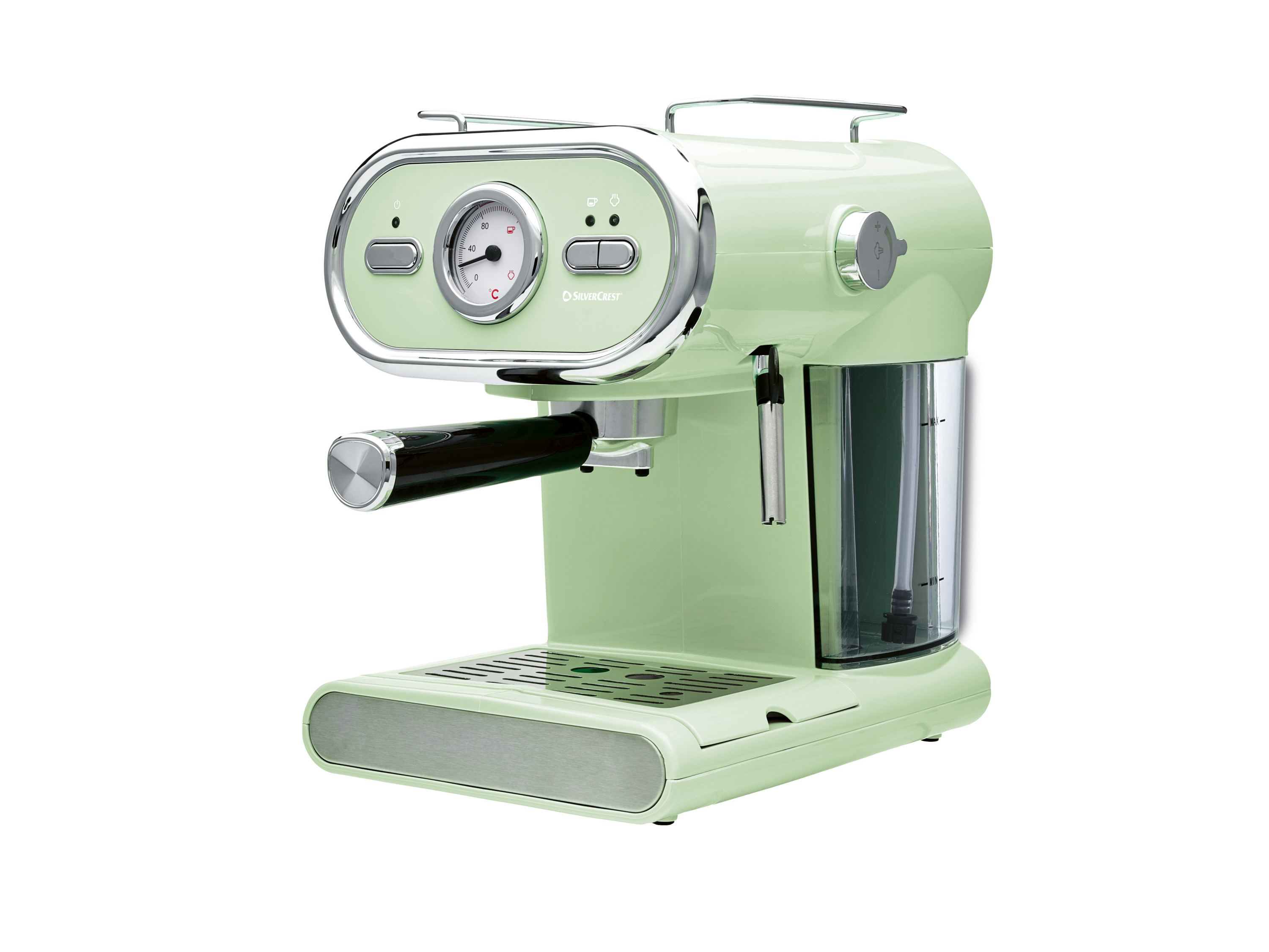 SILVERCREST Piston koffiemachine met stoompijpje, 15 bar, mint