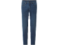 Donkerblauwe jeans met bruine stiksels