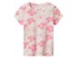 Wit T-shirt met korte mouwen en roze bloemenprint