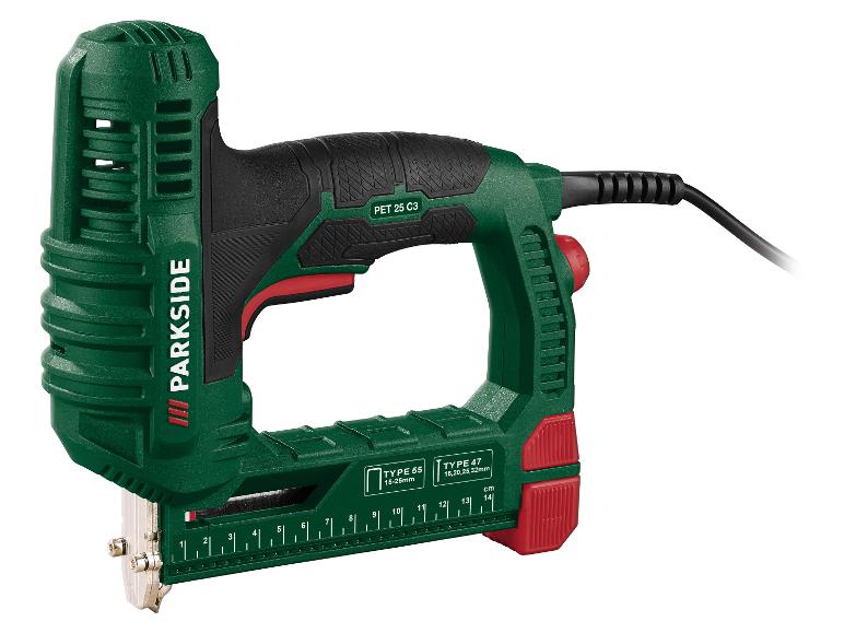 Parkside PET 25 C3 elektrische nietmachine: groen en zwart.