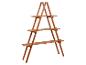 Drielaags houten rek, ideaal voor planten of decoraties.
