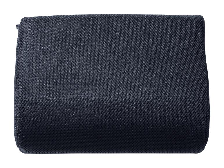 Ergonomisch zwart mesh zitkussen.