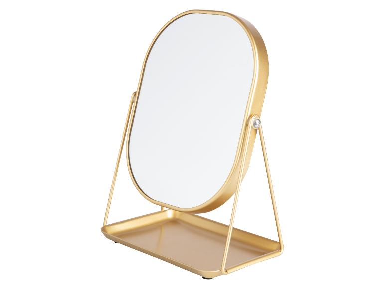 Gouden make-up spiegel met dienblad.