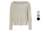 Ruime beige trui, ook verkrijgbaar in roze, grijs en zwart.
