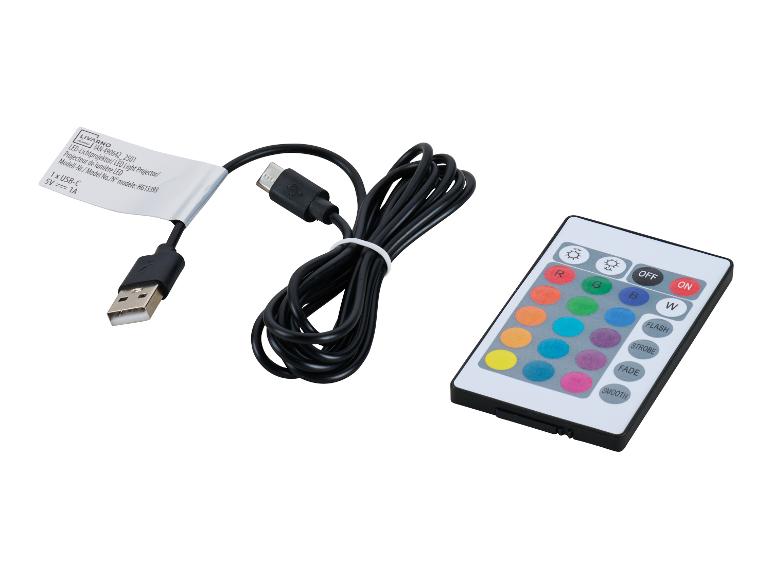 LED-lichtprojector met afstandsbediening en USB-C-kabel