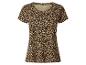 Dames T-shirt met korte mouwen en luipaardprint.