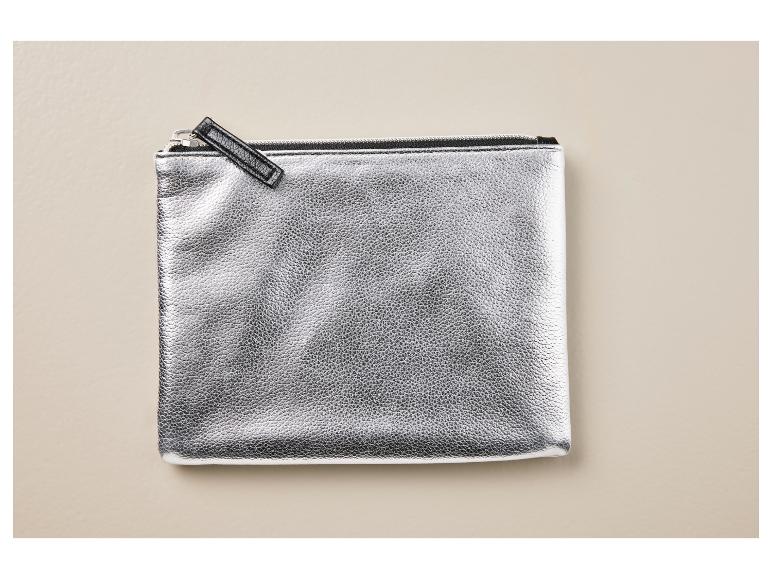 Zilveren etui met rits.