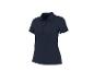 Donkerblauw dames poloshirt met korte mouwen en knopen