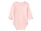 Roze baby romper met lange mouwen, achteraanzicht