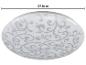 Ronde plafondlamp met een decoratief grijs krulpatroon, afmeting 27,8 cm.