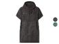 Donkergrijze en zeegroene handdoekponcho met capuchon