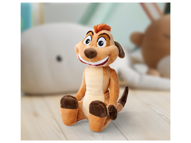 Een pluche Timon speelgoedfiguur uit The Lion King.