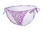 Lila bikini onderbroek met strikjes, bloemenprint.