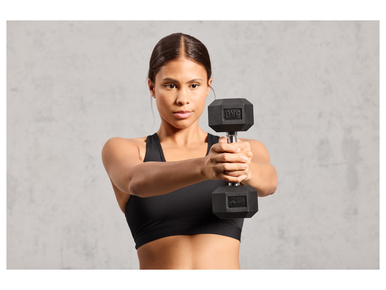 Fitvids Rubbergecoate zeshoekige halter, 11,3 kg, paar
