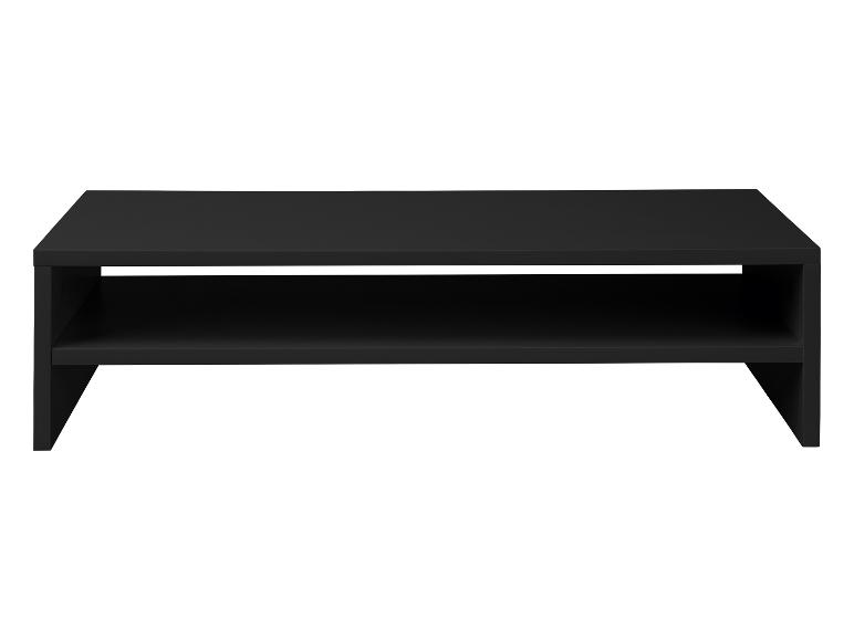 Zwarte salontafel met een legplank.