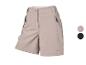 Beige dames shorts met ritsen, ook verkrijgbaar in zwart.