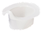 Witte plastic urinaal met tuit, voor ziekenhuis- of thuisgebruik.