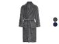 Een grijze badjas met ceintuur, beschikbaar in grijs en donkerblauw.