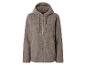 Grijze fleece hoodie met rits.
