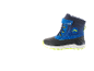 Blauwe en zwarte kinderwinterlaars met neongele accenten