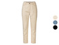 Beige jeans met een subtiele contrasterende stiksels.