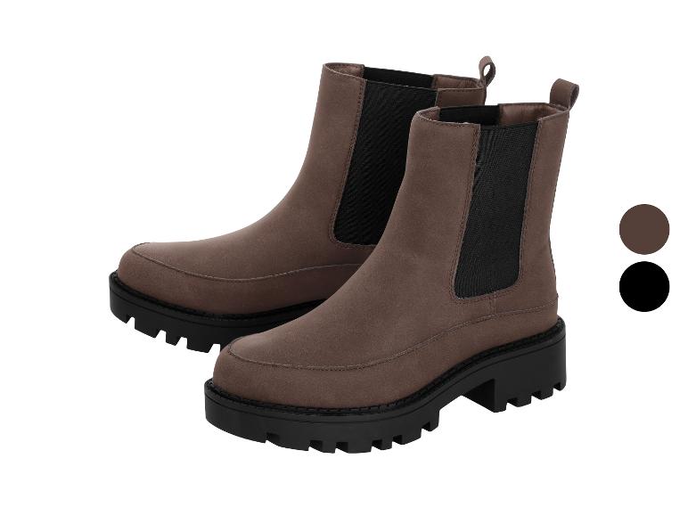 Bruine dames Chelsea boots met dikke zwarte zool