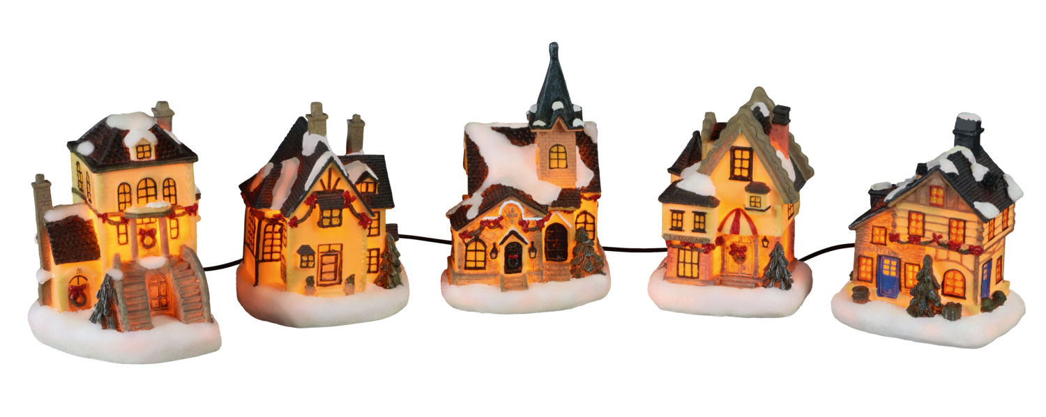 LIVARNO Kerststraat met verlichting (5 huizen)