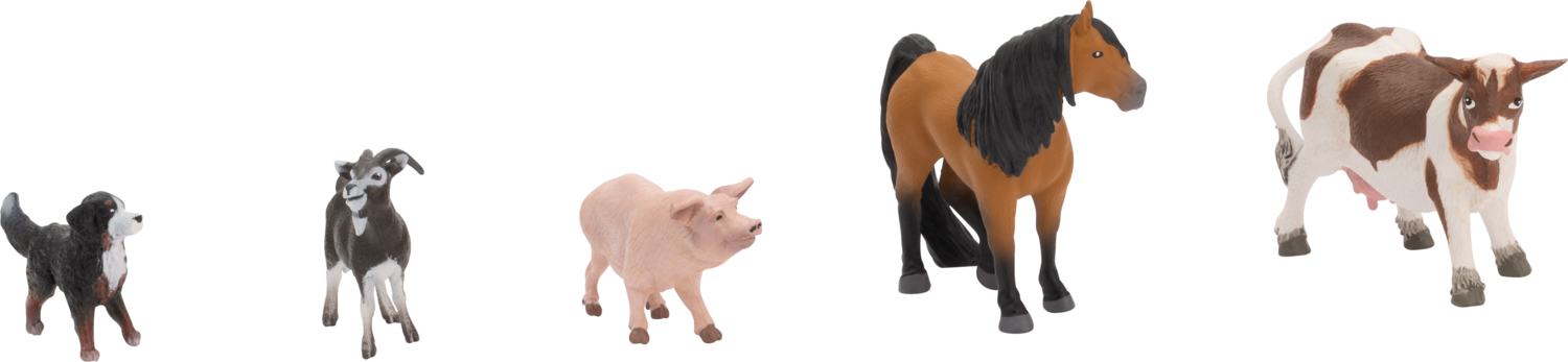 LUPILU Dierenfiguren, 5 stuks (Boerderijdieren)