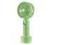 Lichtgroene, oplaadbare en draagbare tafelventilator.